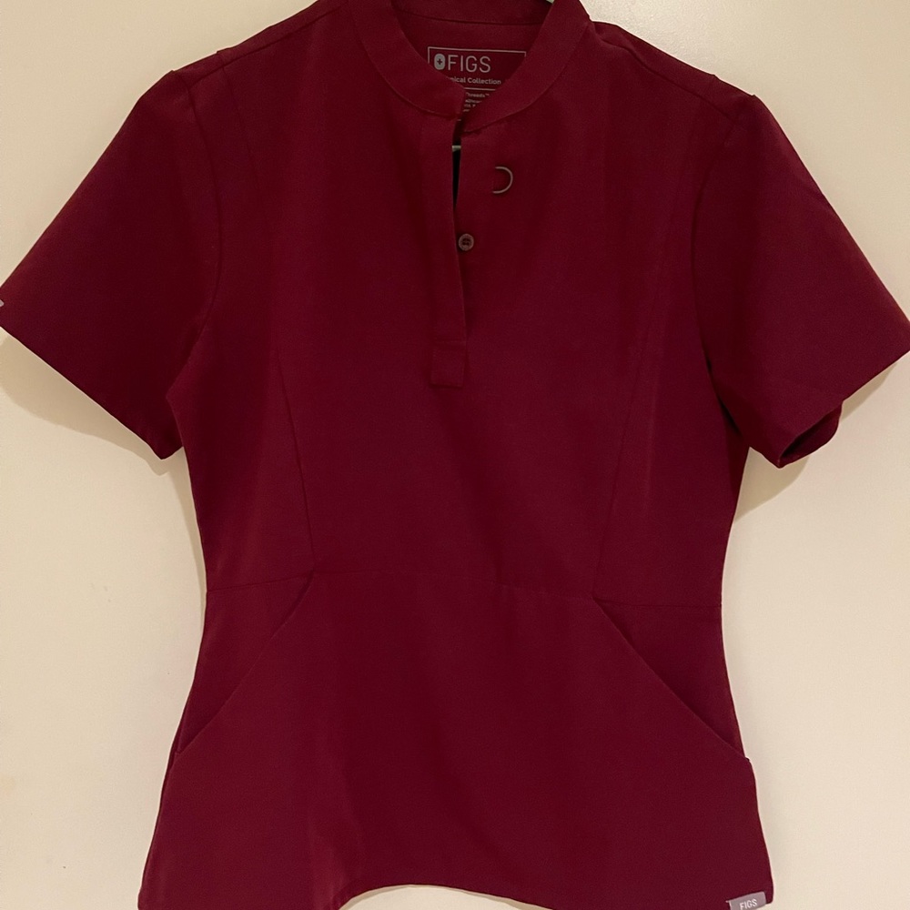 Figs BURGUNDY INSIZA SLIM TOP